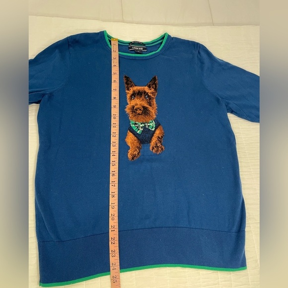 Lands End size Large Blue Sweater with Dog Design - Picture 8 of 9